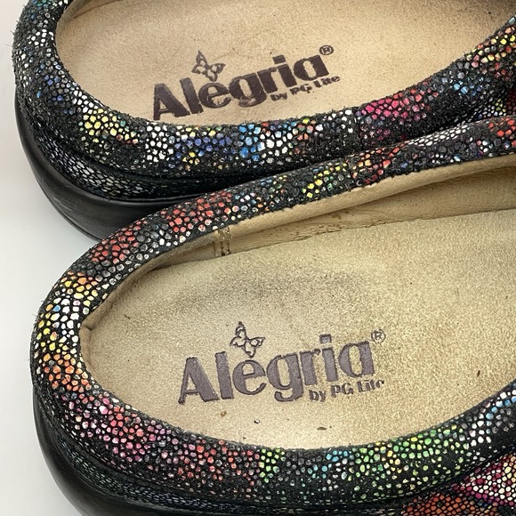 Alegria KAY-389 Leather Clogs Size 40 US 9 Slip Resistant Multicolor - Picture 3 of 8